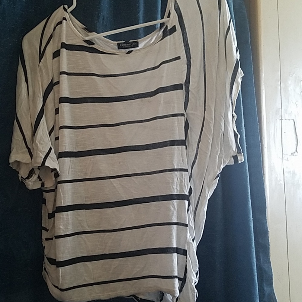 black & white striped shirt